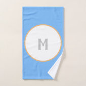 Geometrisches Orange Blue Silver Monogram Badhandtuch Set (Handtuch)