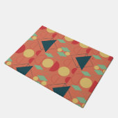 Geometrisches Orange der Mod Mitte des Jahrhundert Fußmatte (Schrägansicht)