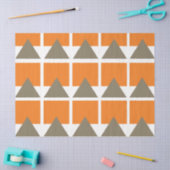Geometrisches Orange Gray Square Triangle Seidenpapier (Basteln)
