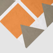 Geometrisches Orange Gray Square Triangle Seidenpapier (Detail)