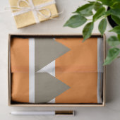 Geometrisches Orange Gray Square Triangle Seidenpapier (Geschenk)
