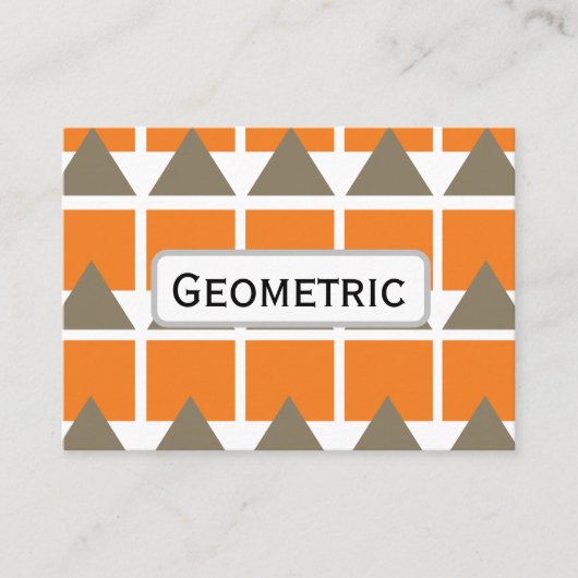 Geometrisches Orange Gray Square Triangle Visitenkarte (Vorderseite)