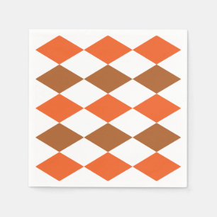Geometrisches Orange Green Diamond Geometric Party Serviette