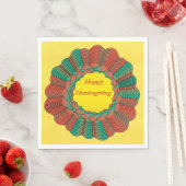 Geometrisches Orange-Green-Gold-Rundschreiben für  Serviette (Beispiel)