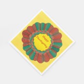 Geometrisches Orange-Green-Gold-Rundschreiben für  Serviette (Ecke)