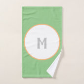 Geometrisches Orange Green Silver Monogramm Badhandtuch Set (Handtuch)
