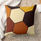 Geometrisches Orange- und Schwarz-Hexagon-Muster Kissen (Decke)