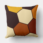 Geometrisches Orange- und Schwarz-Hexagon-Muster Kissen (Rückseite)