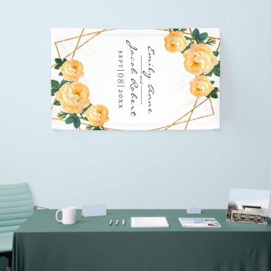 Geometrisches Orangefarbenes Glitzer Banner (Messeveranstaltung)