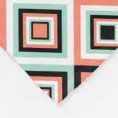 Geometrisches, orangefarbenes Muster Fleece Blanke (Ecke)