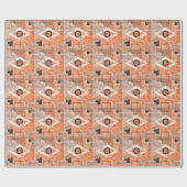 Geometrisches orangegraues Grundiermittel Geschenkpapier (Flach)