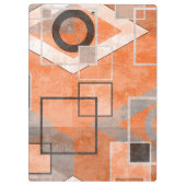 Geometrisches orangegraues Grundiermittel Klemmbrett (Rückseite)