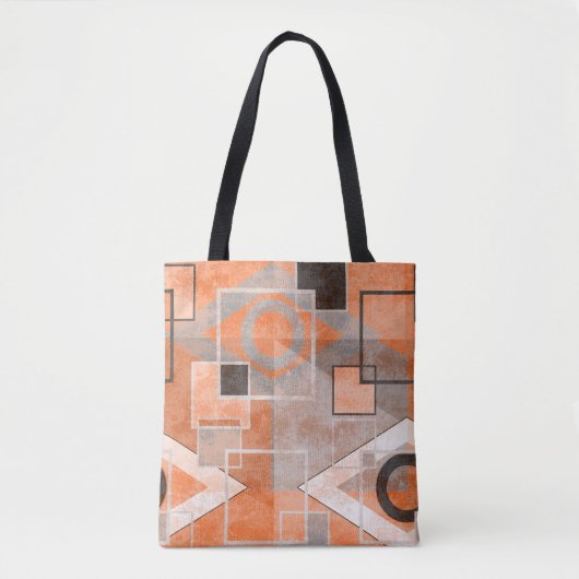 Geometrisches orangegraues Grundiermittel Tasche (Vorderseite)