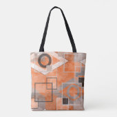 Geometrisches orangegraues Grundiermittel Tasche (Rückseite)
