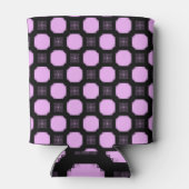 Geometrisches Ornament in Rosa und Schwarz. Dosenkühler (Rückseite)