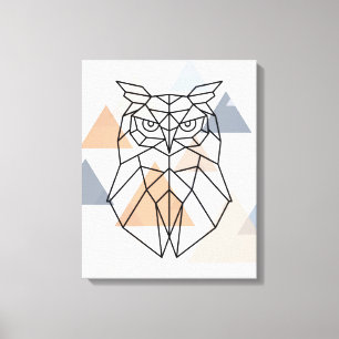 Geometrisches Owl-Design Leinwanddruck