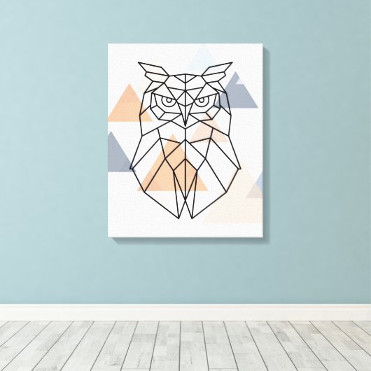 Geometrisches Owl-Design Leinwanddruck (Insitu (Holzboden))