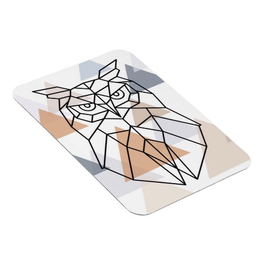 Geometrisches Owl-Design Magnet (Rechte Seite)