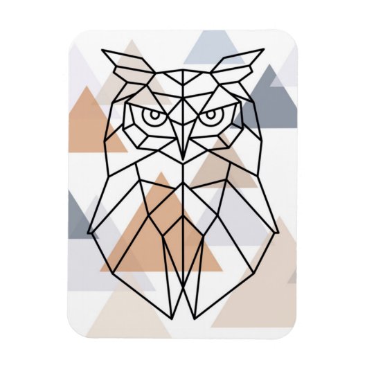 Geometrisches Owl-Design Magnet (Vertikal)