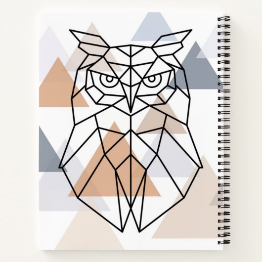 Geometrisches Owl-Design Notizblock (Rückseite)