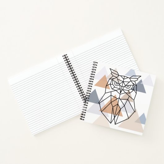 Geometrisches Owl-Design Notizblock (Innenseite)