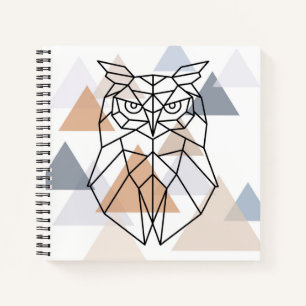 Geometrisches Owl-Design Notizblock