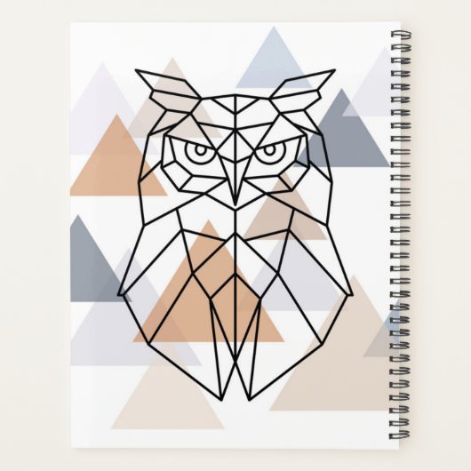 Geometrisches Owl-Design Planer (Rückseite)
