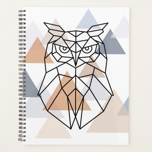 Geometrisches Owl-Design Planer (Vorderseite)