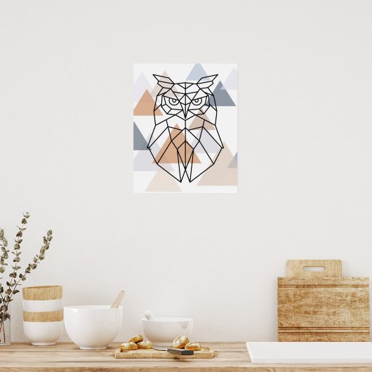 Geometrisches Owl-Design Poster (Küche)