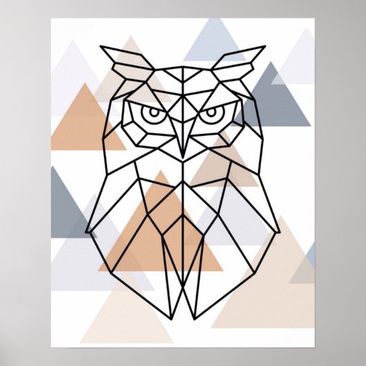 Geometrisches Owl-Design Poster (Vorne)