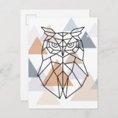 Geometrisches Owl-Design Postkarte (Vorne/Hinten)