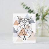 Geometrisches Owl-Design Postkarte (Stehend Vorderseite)