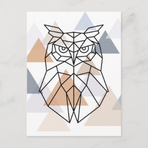 Geometrisches Owl-Design Postkarte
