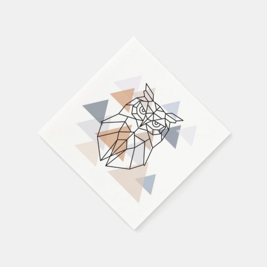 Geometrisches Owl-Design Serviette (Ecke)