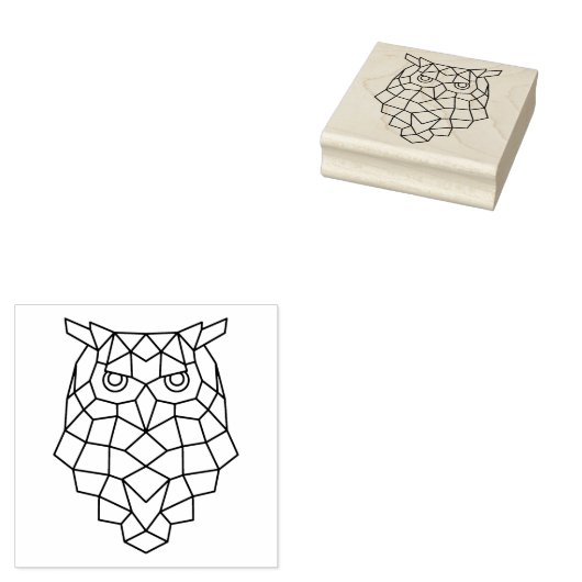 Geometrisches Owl Gummistempel (Stempel)