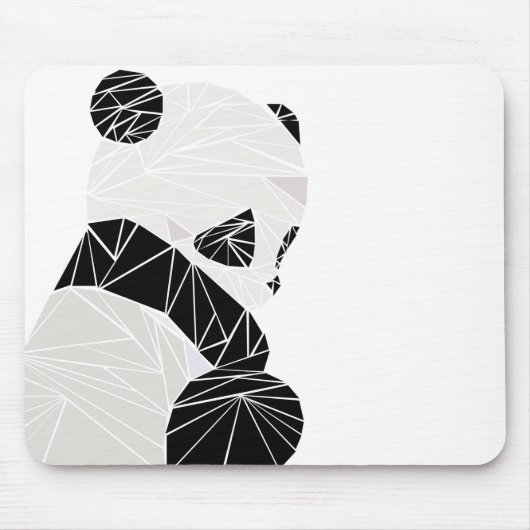 Geometrisches Panda Mousepad (Vorne)