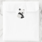 Geometrisches Panda Runder Aufkleber (Tasche)