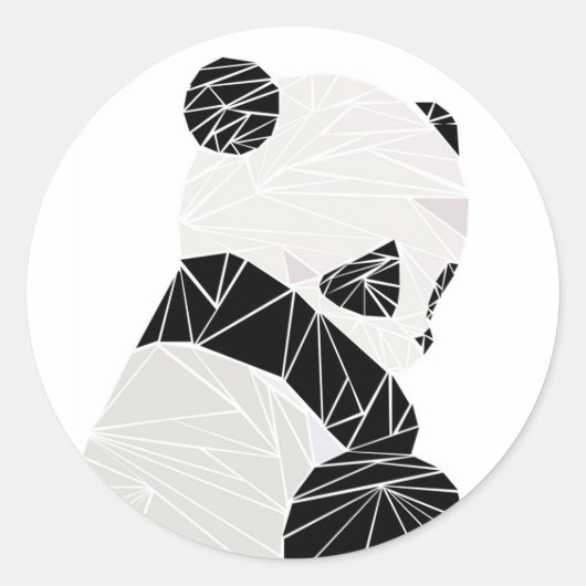 Geometrisches Panda Runder Aufkleber (Vorderseite)