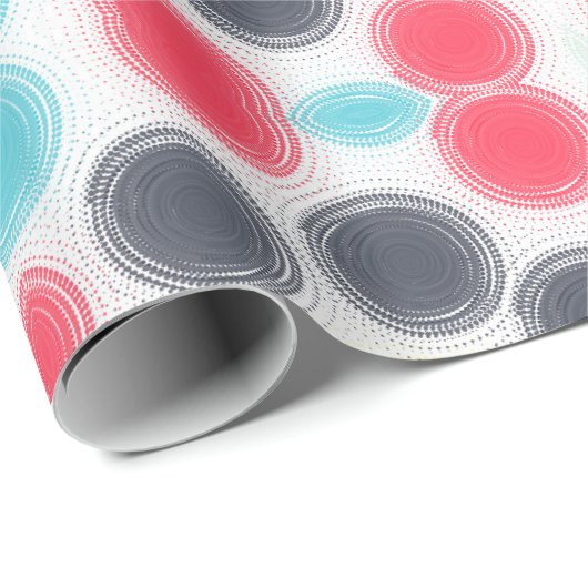 Geometrisches Papier für farbige Kreise Geschenkpapier (Rolleneckpunkt)