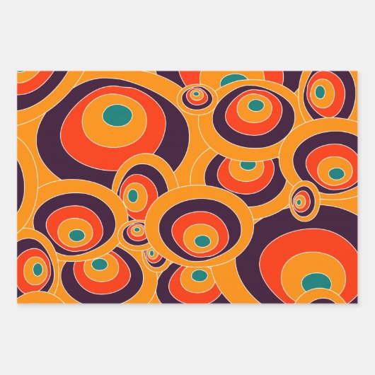 Geometrisches Papierformat für Retro - Fett Abstra Geschenkpapier Set (Vorderseite 2)