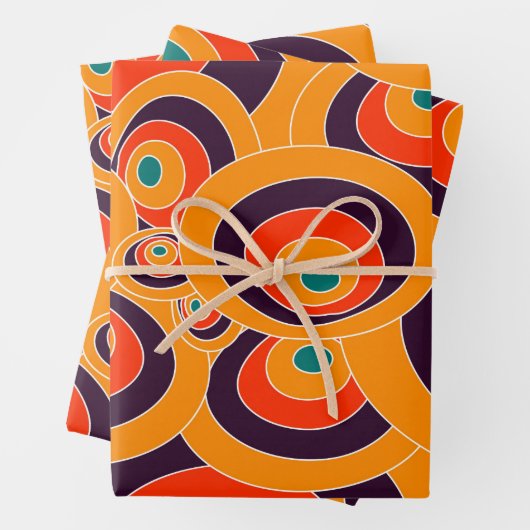 Geometrisches Papierformat für Retro - Fett Abstra Geschenkpapier Set (Beispiel)