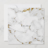 Geometrisches Party aus weißem, grauem Marmor Einladung (Rückseite)