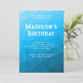 geometrisches Party des roten Zyangrades Einladung (Stehend Vorderseite)