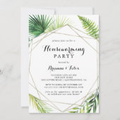 Geometrisches Party für die tropische Häuserwärmun Einladung (Vorderseite)