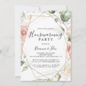 Geometrisches Party für grüne Foliage Einladung (Vorderseite)