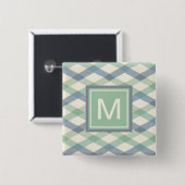 Geometrisches Pastellmuster des Monogramm-| Button (Vorne & Hinten)