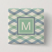 Geometrisches Pastellmuster des Monogramm-| Button (Vorderseite)
