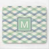 Geometrisches Pastellmuster des Monogramm-| Mousepad (Vorne)