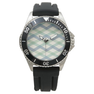 Geometrisches Pastellmuster Geo-Schritt- im Armbanduhr