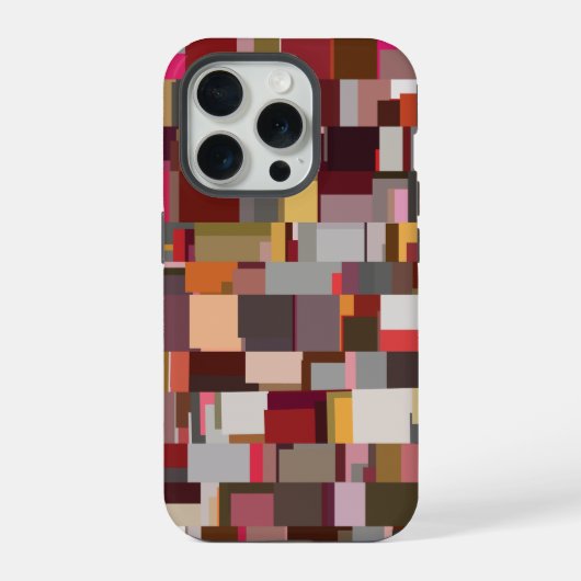 Geometrisches Patchwork abstraktes Mosaikmuster iPhone Hülle (Rückseite)